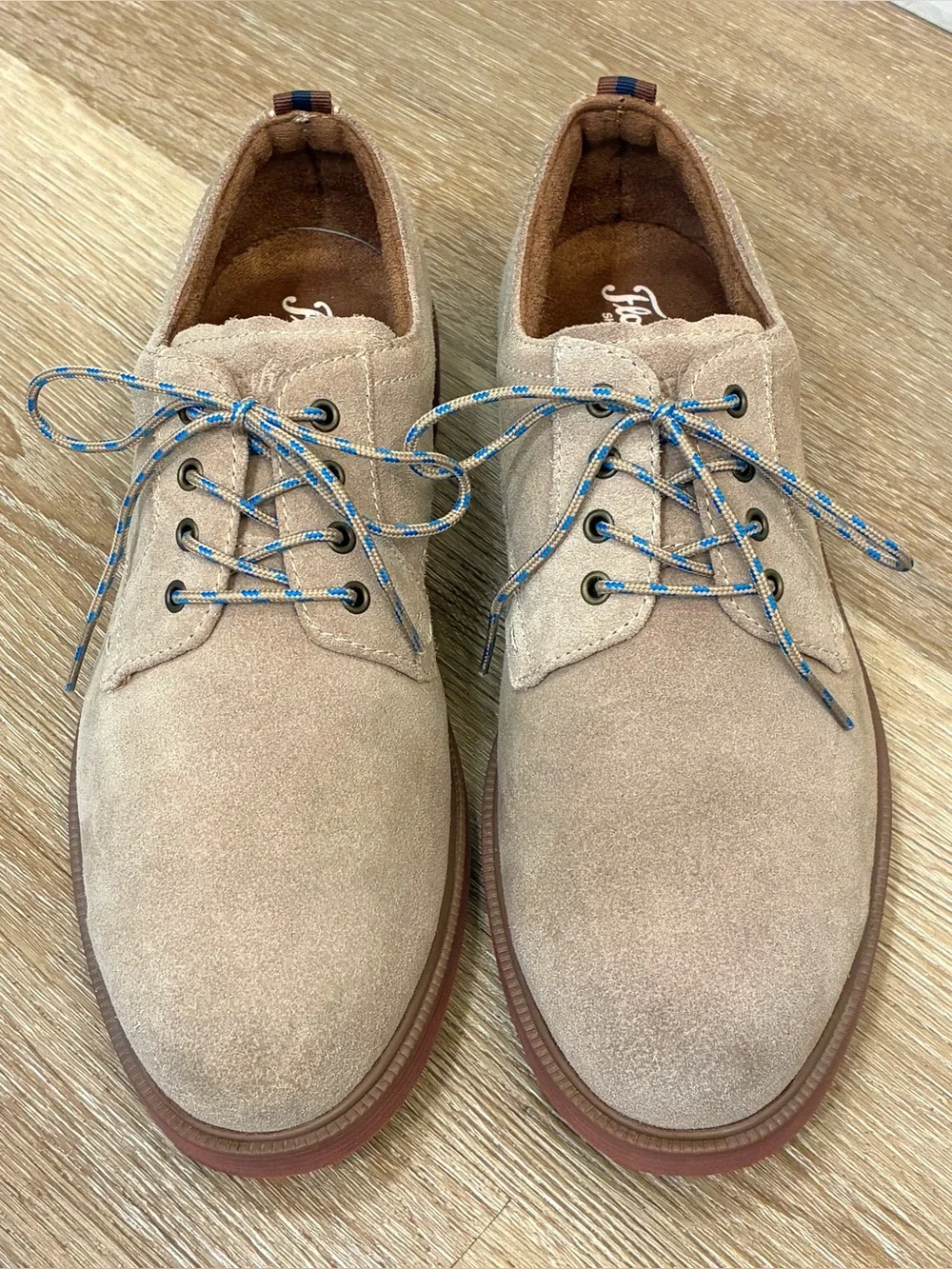 Florsheim Supacush Plain Toe Oxford Jr Shoes Brown Sand Suede Kids Size 7 M